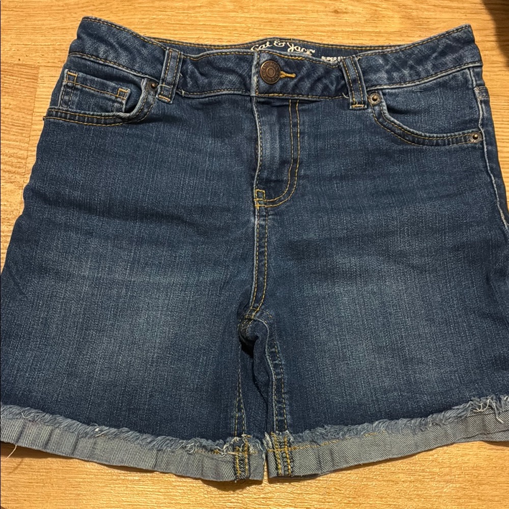 Cat & Jack Blue Cuffed Denim Shorts